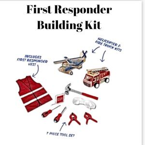 NIB Create & Learn Kids DIY First Responder Building Kit Real Tools & Vest